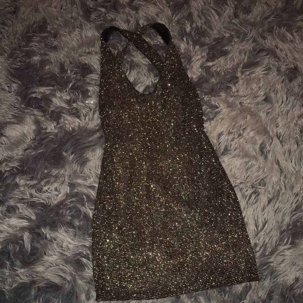 Black and gold dress